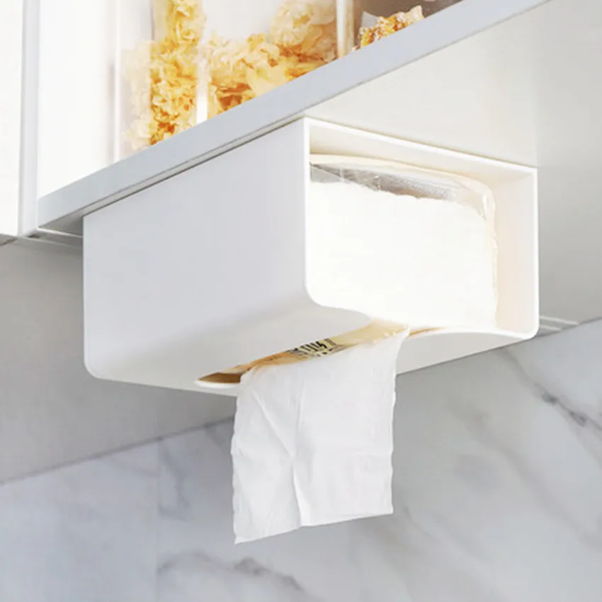 

Non-perforated kitchen paper storage box pumping tray toilet seamless wall-mounted tissue holder toilet tissue box