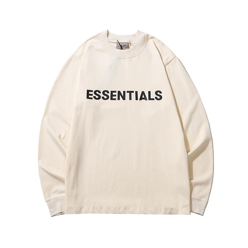 

Long Sleeve FOG Essentials T-Shirt 1:1 Best Quality High Street Loose Ovesize O-Neck Tee T Shirt Street Culture Glass Blower Top