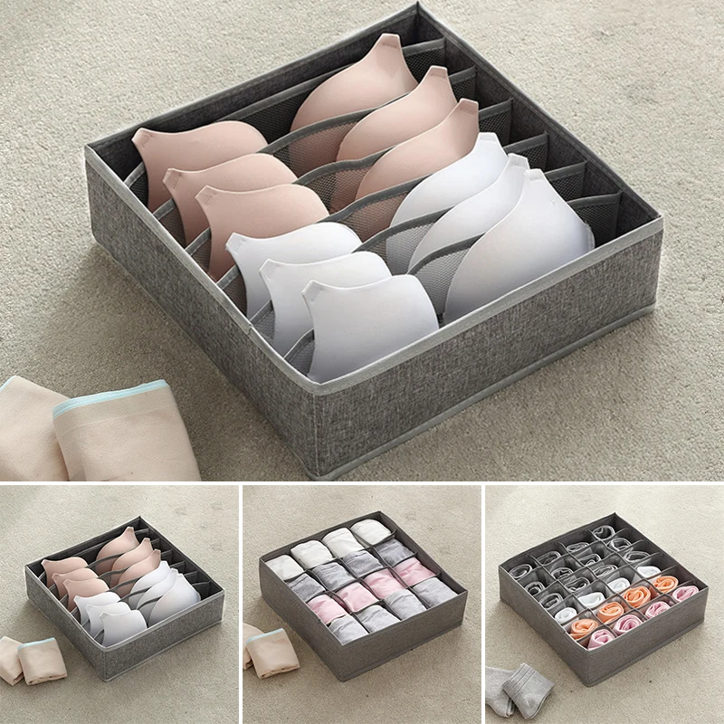 

Cabinet Storage Box Organizer Holder Multi Grid Foldable Clothes Underwear
