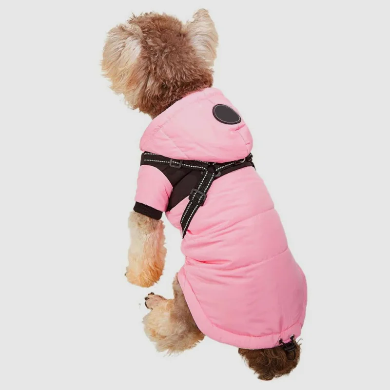 

Puppy Clothing Hooded Winter Dog Clothes Super Warm Pet Dog Jacket Coat With Harness For Small Medium Dogs Outfit