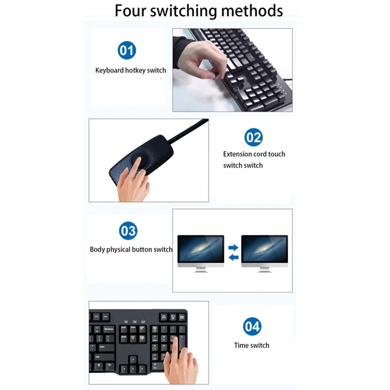 4 Порты и разъёмы HDMI Kvm переключатель Поддержка Max 4K 30 Гц Вход с USB2.0 концентратор в 1