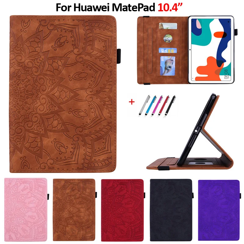 Чехол для Huawei Matepad 10 4 чехол тисненая искусственная кожа кошелек планшет Funda дюйма