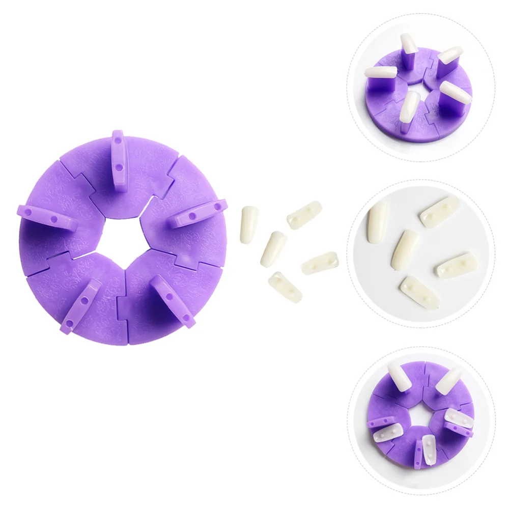 

1Set Detachable Manicure Practice Stand Fake Nail Art Rack Salon Supply Purple