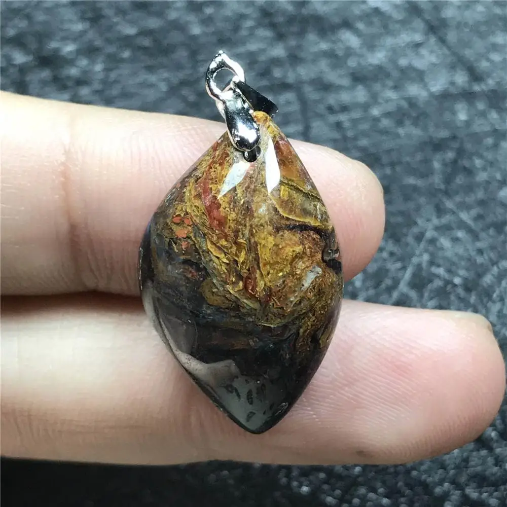 Подвеска из натурального желтого пьестерсита для женщин и мужчин 26x16x8 мм бусины с