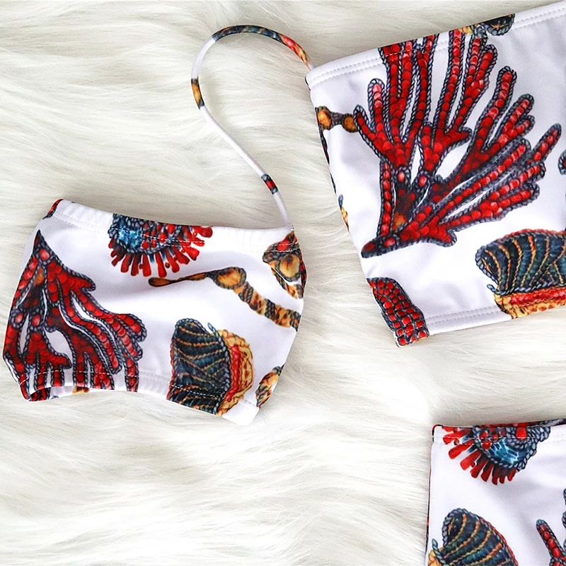 

High waist bathing suit woman swimsuit female Animal print bikinis 2021 Mujer Bandeau top swimwear women Sexy biquini bathers