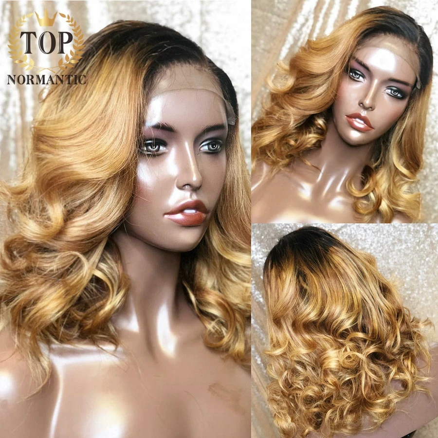 Topnormantic T часть кружева бразильские Remy человеческие волосы парики для женщин