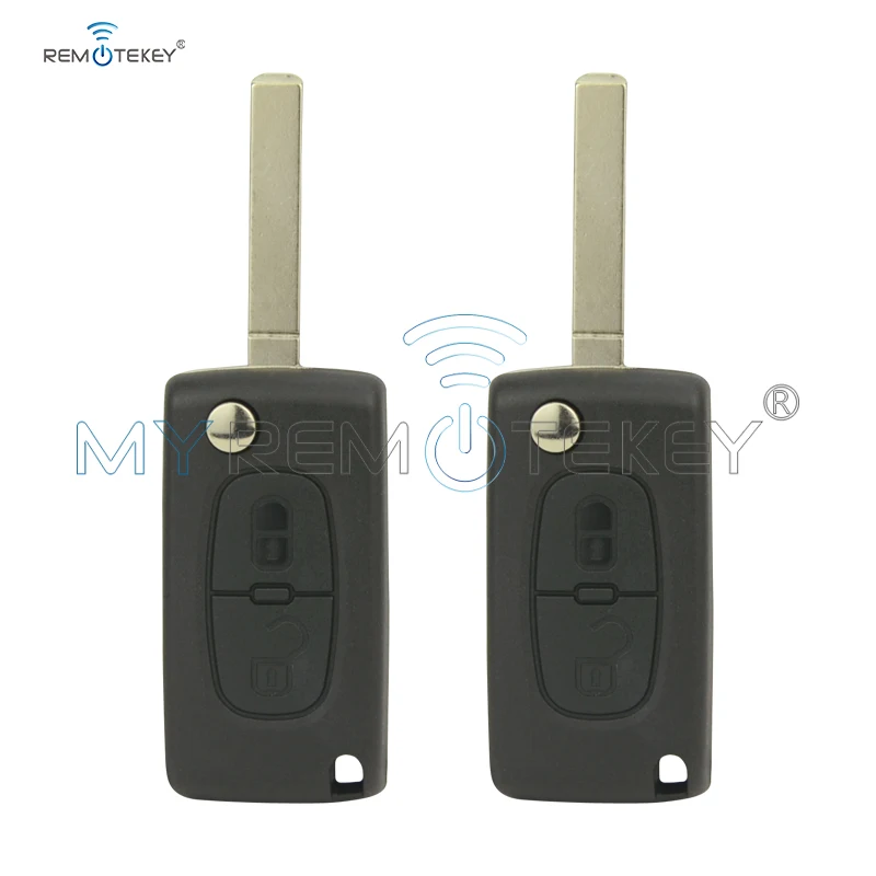 

Remtekey 2 шт. CE0536 2 кнопки 434 МГц VA2 ключ для Peugeot 207 307 308 автомобильный флип-ключ