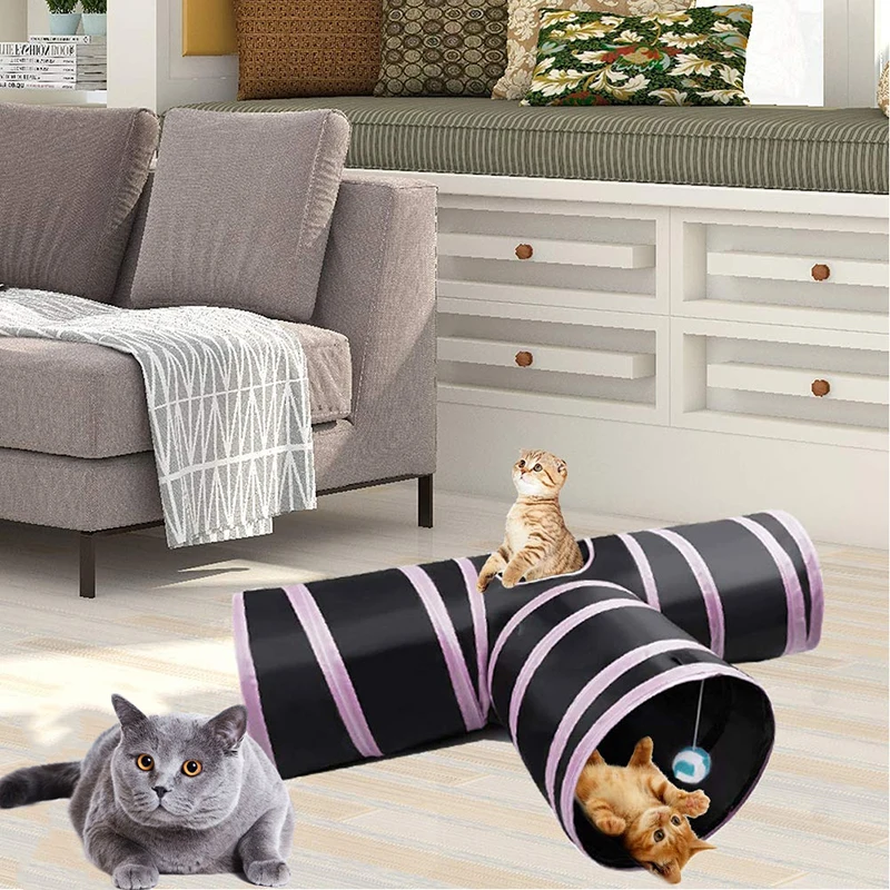 Забавная комбинация для домашних животных кошка туннель игра канал складной