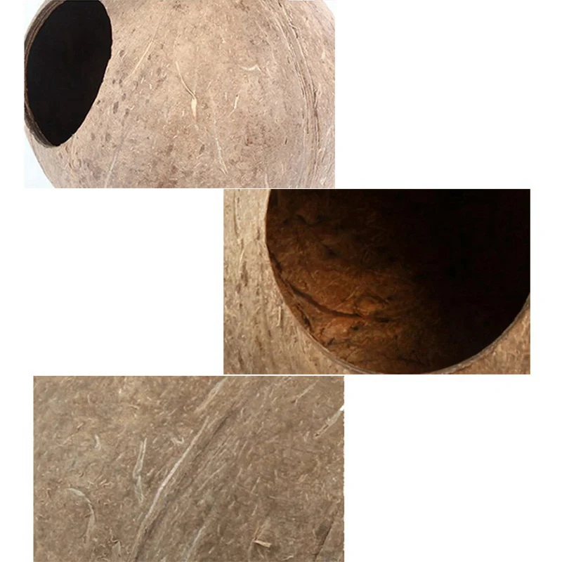 Висит попугая клетки попугай круглый Форма птичьи гнезда скорлупы кокосового