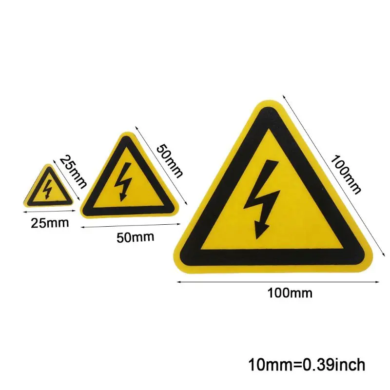 

57EC Warning Sticker Adhesive Labels Electrical Shock Hazard Danger Notice Safety 25mm 50mm 100cm PVC Waterproof