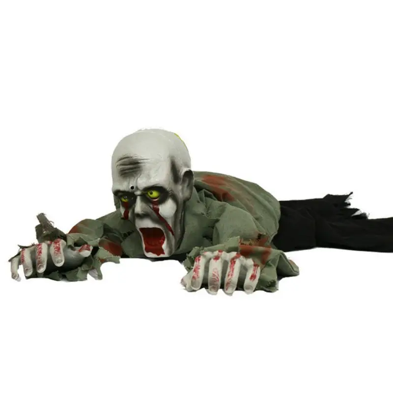 

Halloween Party Decoration Induction Electric Crawling Ghost Eyes Glowing Scary Screaming Bald Ghost Haunted House Scene Layout