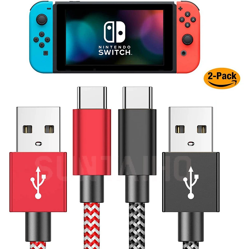 

2Pack USB Type C Cable for Switch Fast Charging Power Charger Cord for Switch Lite controller for Samsung Galaxy S10 S9