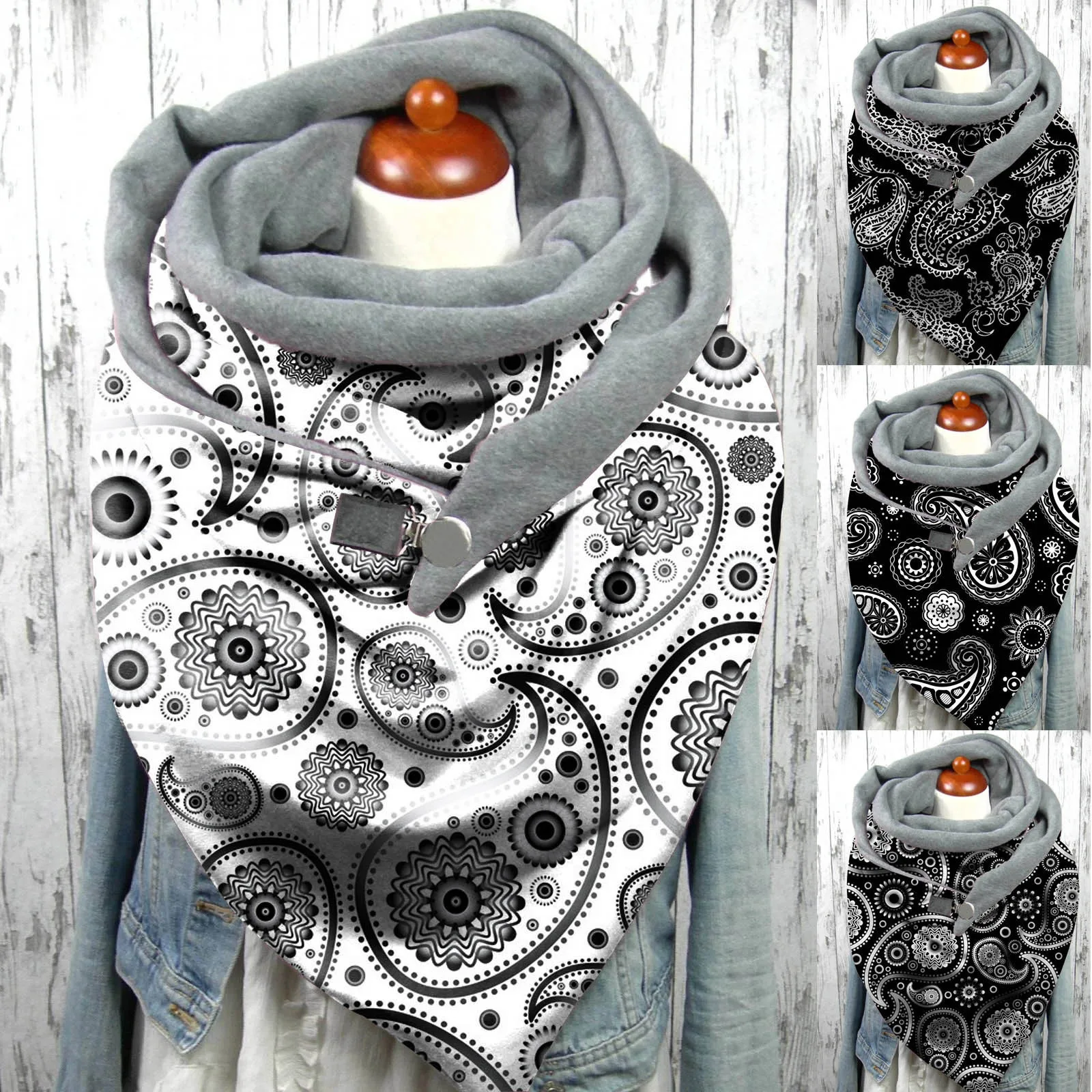 

Paisley Pattern Women Scarf Fashion Winter Print Shawl Scarfs Button Soft Wrap Casual Warm Scarves Shawls Cashmere Soft