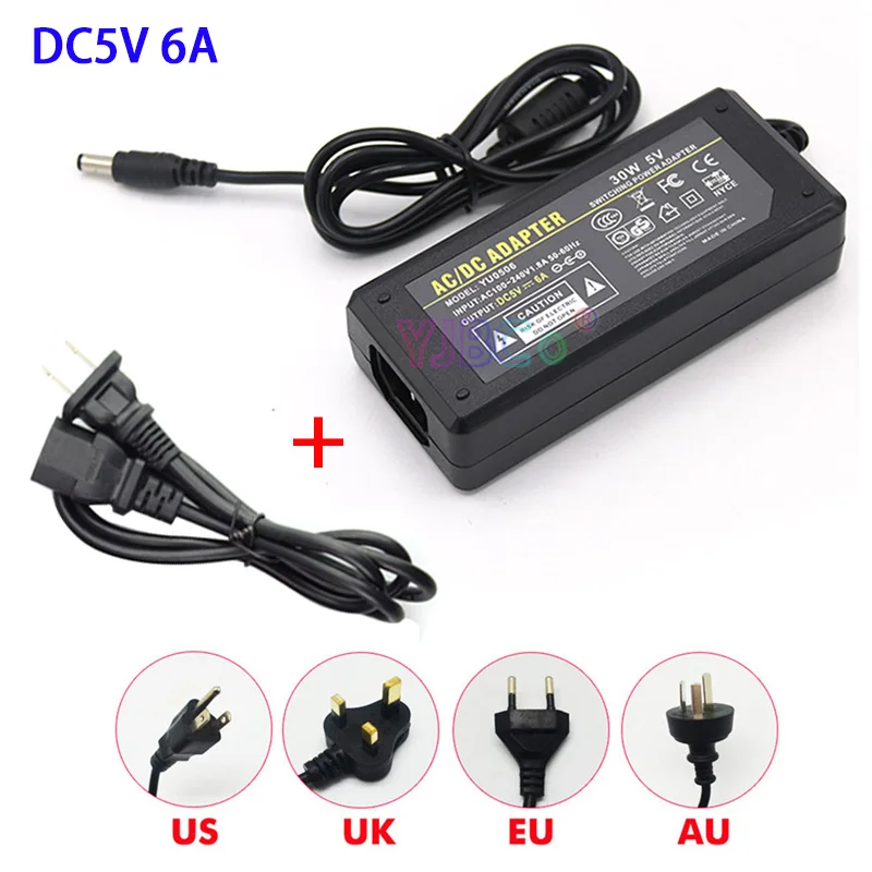 DC5V 50 шт. полноцветный WS2811 IC RGB Pixel Светодиодный модуль светильник IP67, Wifi светодиодный SPI контроллер, 5 В 6A Светодиодный источник питания зарядное устройство адаптер - Color: DC5V 6A Power