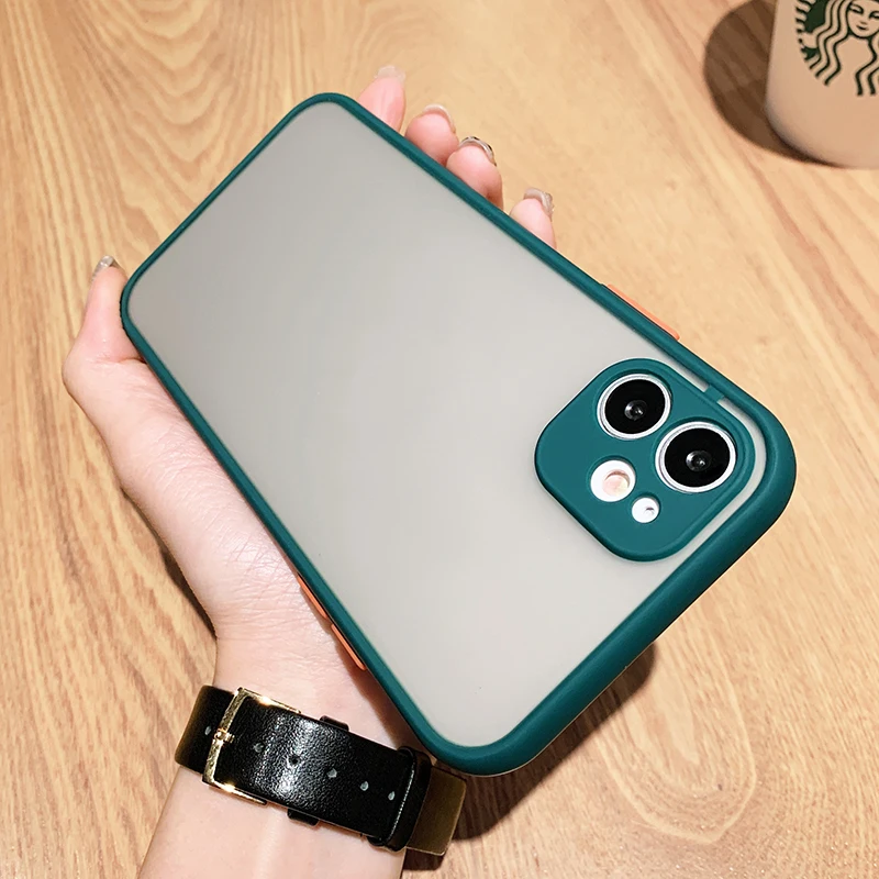 shockproof armor matte phone case for iphone 12 mini silicon protection simple candy color cover case for iphone 12mini 5 4 inch free global shipping