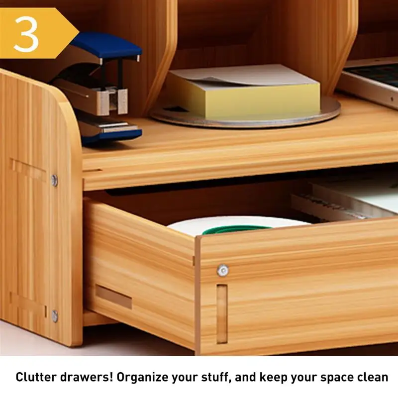 

Storage Box Large Capacity Multifunctional Wooden Pen Holder Office School Storage Box Desk Pencil Storage Box Stationery