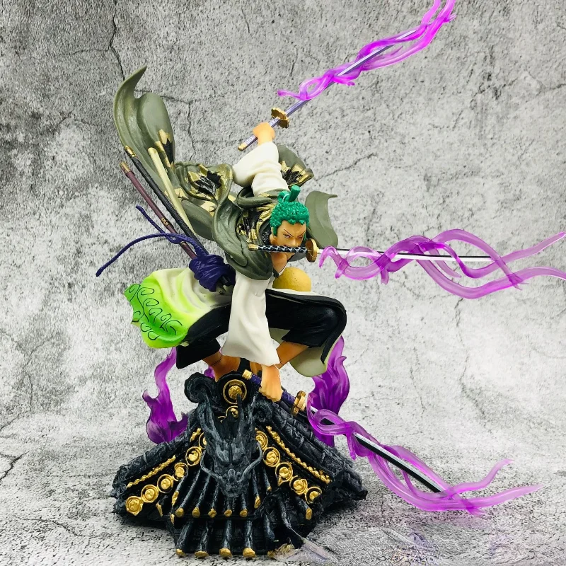 

20CM Roof One Piece Anime Figure Roronoa Zoro Three-blade Sa-maximum Manga Anime Statue Kids Action Figure Collection Model Toys
