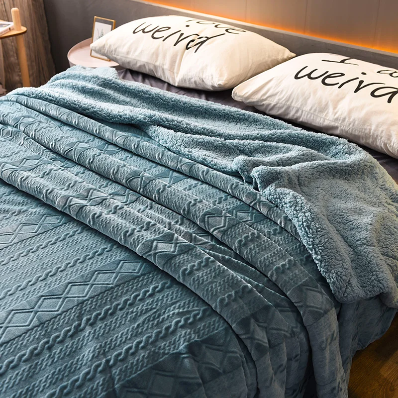 Осенне зимнее Новое теплое кашемировое стеганое одеяло с ягненком простое