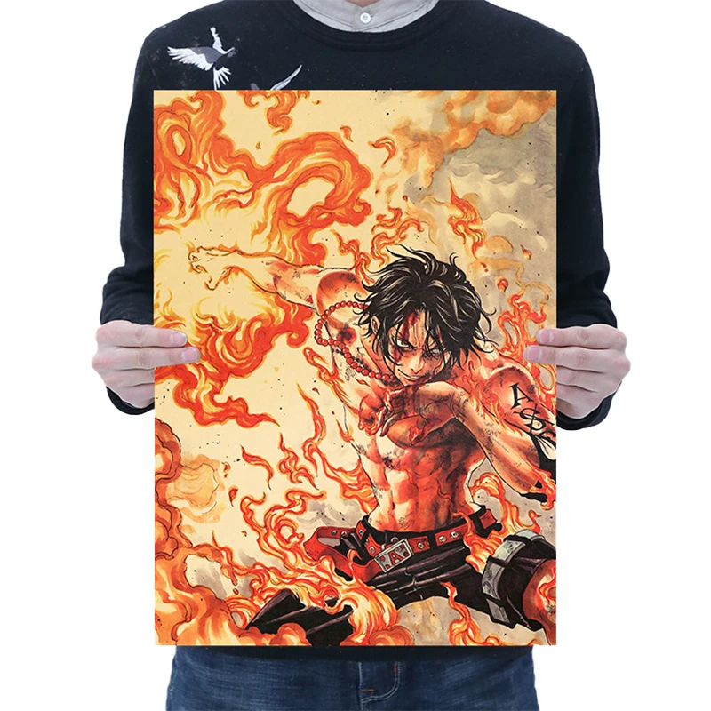 

One Piece Strong World Anime Art Paper Living Room Decorative Poster Classic Kraft Paper Home Decor