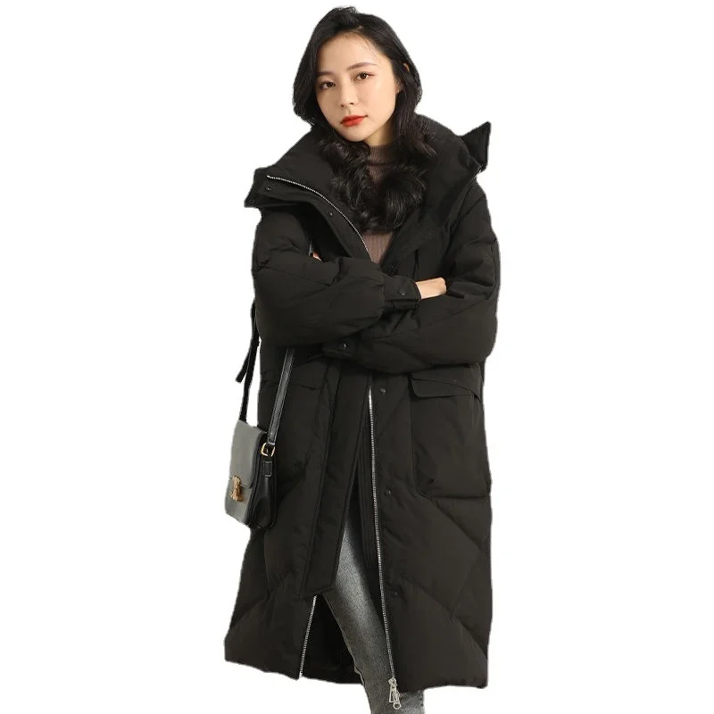 2021 зимняя 90% белая утка Женская длинная пуховая куртка гусиное перо пальто