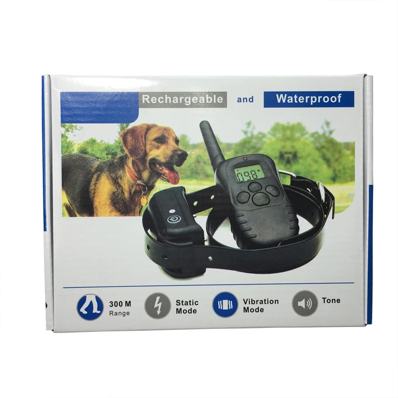 

With blue backlight 300 Meters Remote Control Dog Training Collar With LCD Display For 1 Dog 998DB