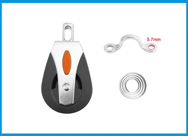 

2X 1500Lbs Load Sheave Block Head Single Pulley Swivel Sailboat Plain Bearing Block Rope Runner Boat Pilates Accessories