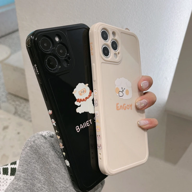 

Оригинальный Новый чехол для телефона с овечкой для Iphone 11 12 Mini Pro Max Xs Max X XR 8 7 Plus, милый силиконовый чехол, мультяшный чехол, оболочка