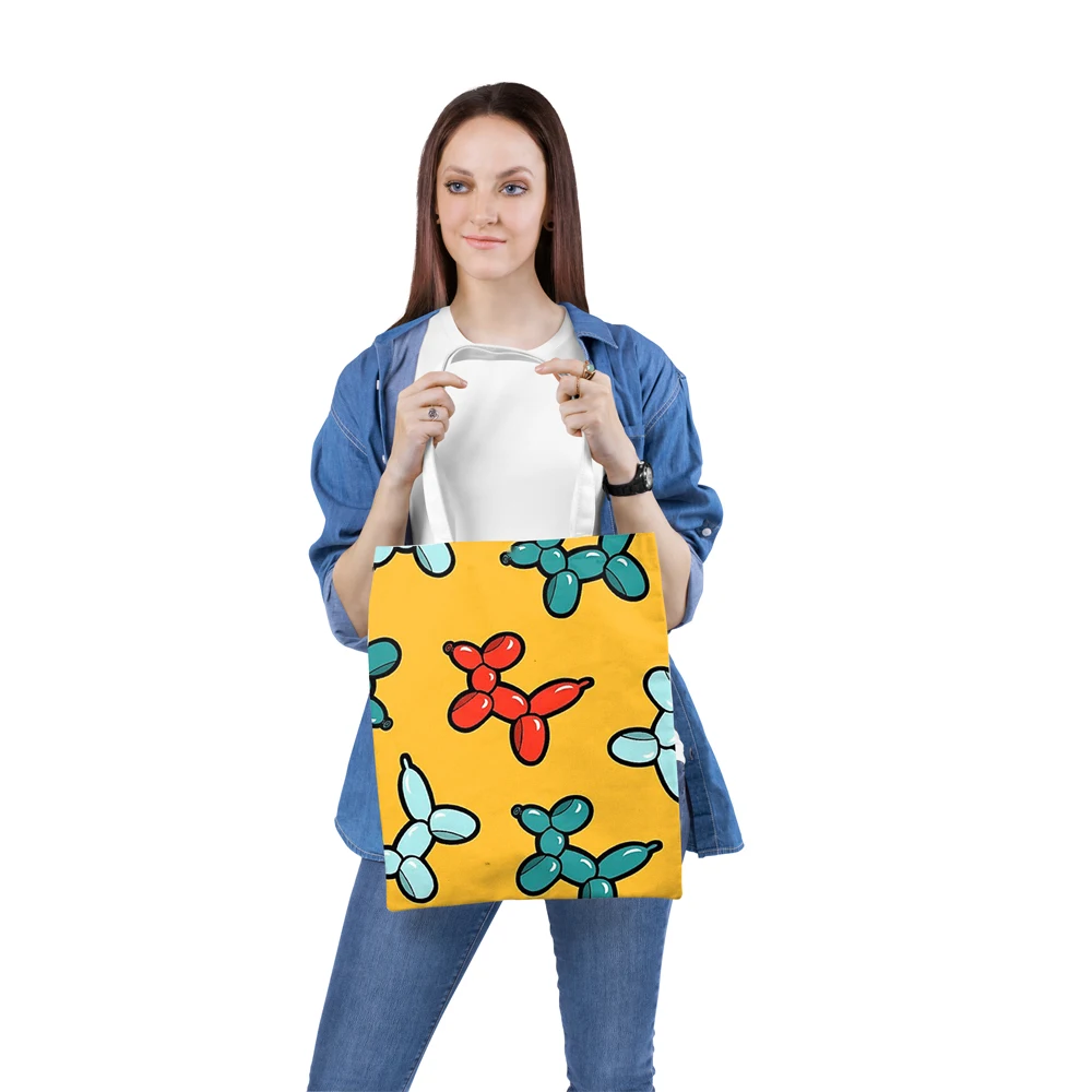 2020 Brand Cute Pattern Printing Reusable Shopping Grocery Bag Shopper Tote Canvas Cotton Hand Totes Storage Dropshipping | Багаж и сумки