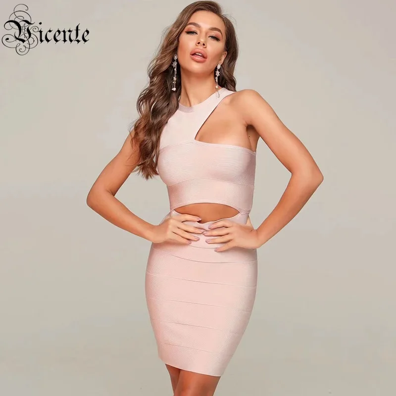 VC Бесплатная доставка 2020 облегающее платье Сексуальное мини на одно плечо с