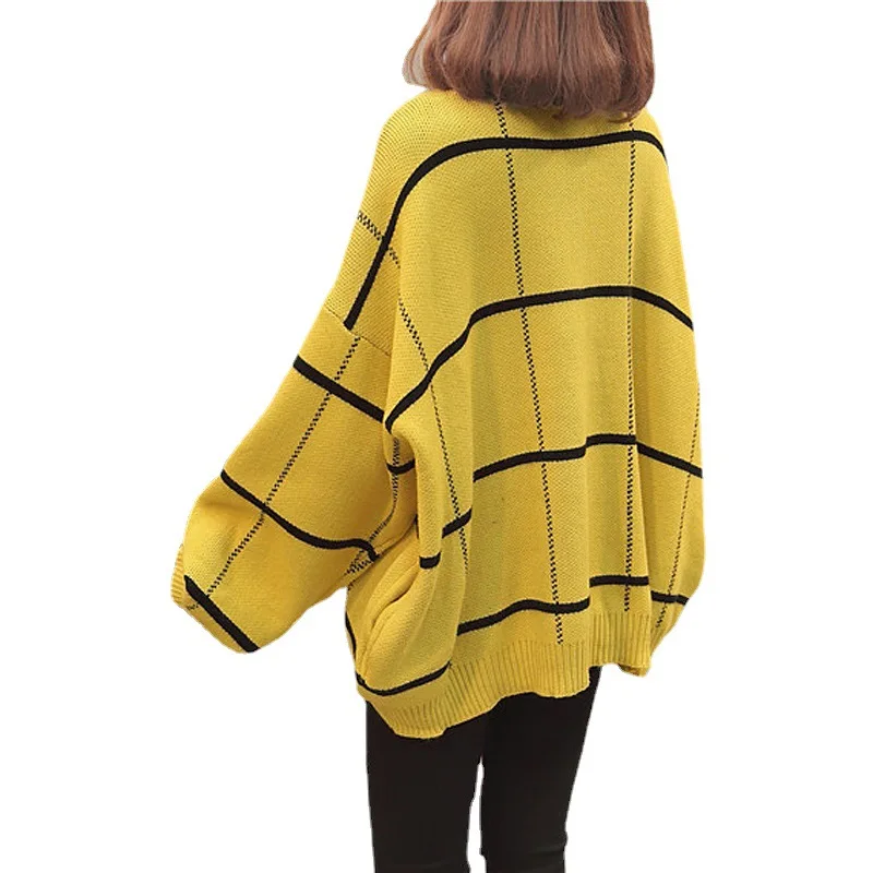 

Autumn And Winter New Style Korean V-Neck Loose Lantern Sleeves Lazy Style Knitted Cardigan Women Sweater Jacket