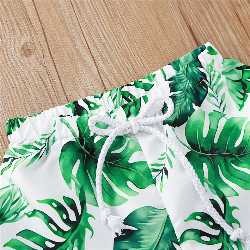 Toddler Baby boys Swimwear kids Floral Paisley Polyester Casual Elastic Waistband Beach bathing clothes Summer A40 |