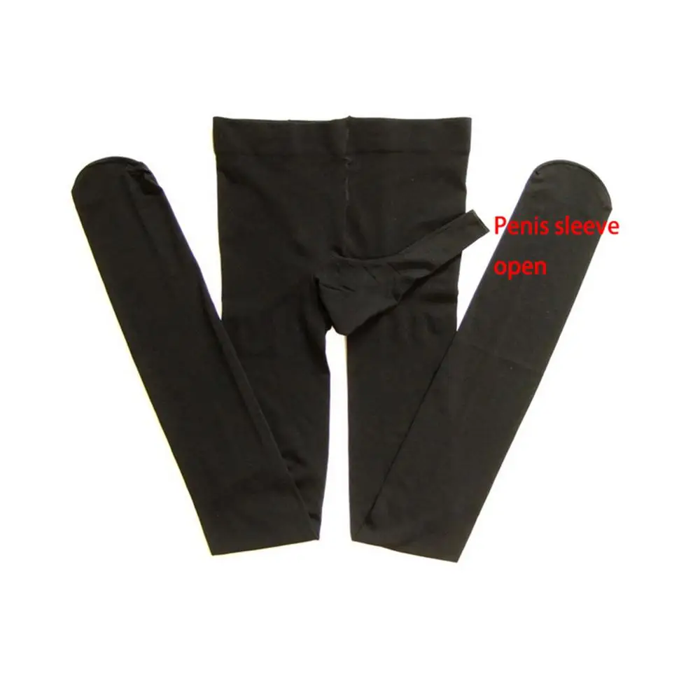 Сексуальные колготки для мужчин и женщин с открытым рукавом пениса эластичные