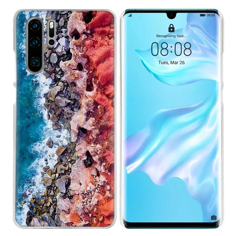 Жесткий чехол для huawei P30 P20 P10 mate 30 20 10 Nova 5 5i Pro Lite P Smart Z Plus волны океана воды света рефракцио