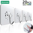 20 шт. прозрачных строительных крючков для дома, кухни и ванной, вешалка на присоске для чашек, держатель для ключей, вешалка для хранения, крючок для полотенец