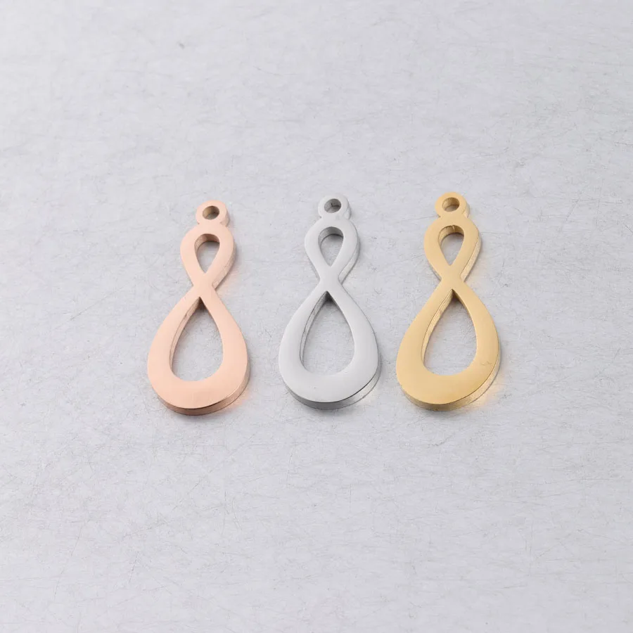 Fnixtar Digitale 8 зеркальная полированная нержавеющая сталь Бесконечность Символ Шарм