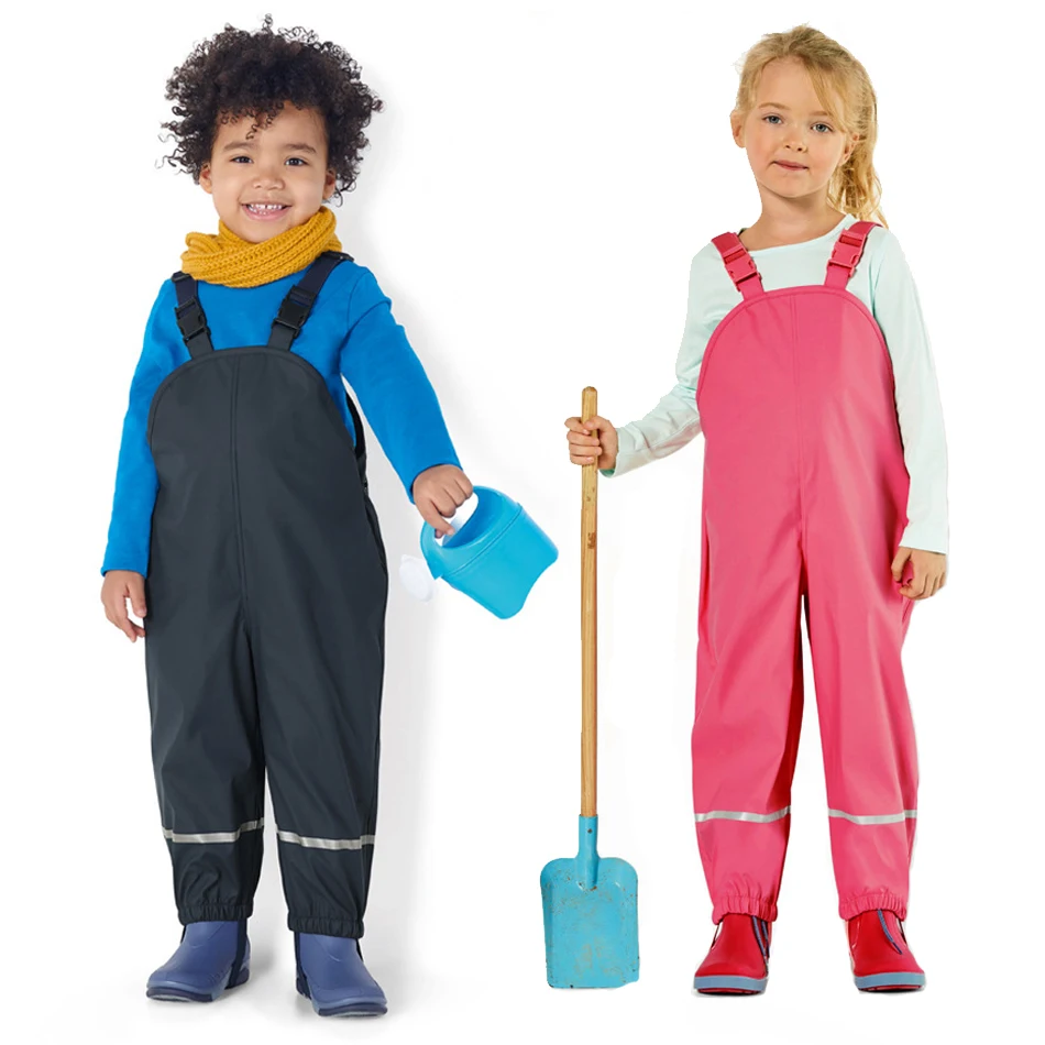 

Baby Girls Rain Pants Waterproof Boys Jumpsuit Sport Children's Bib Overalls Winter Toddler Kids Raincoat Trousers Clothes JYF
