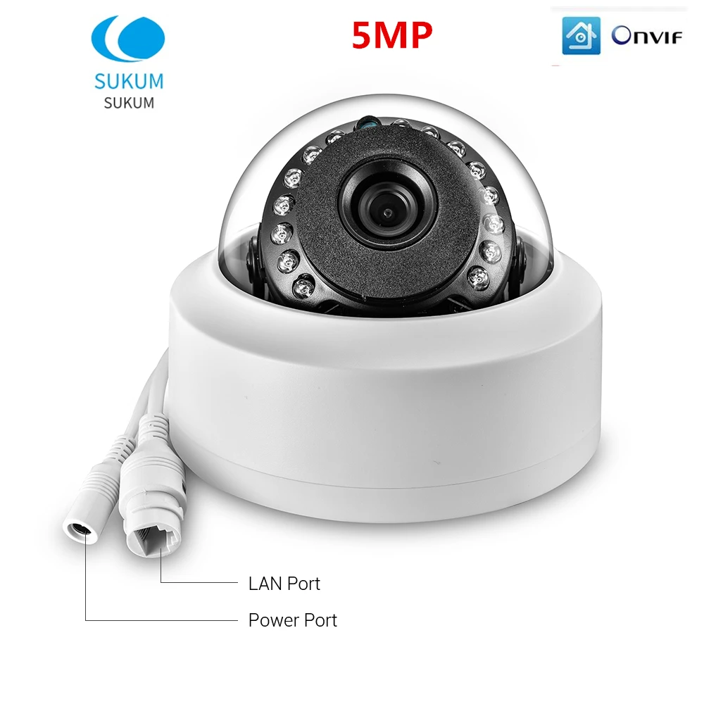 IP камера 5 Мп купольная для помещений с углом обзора 180 градусов объектив рыбий