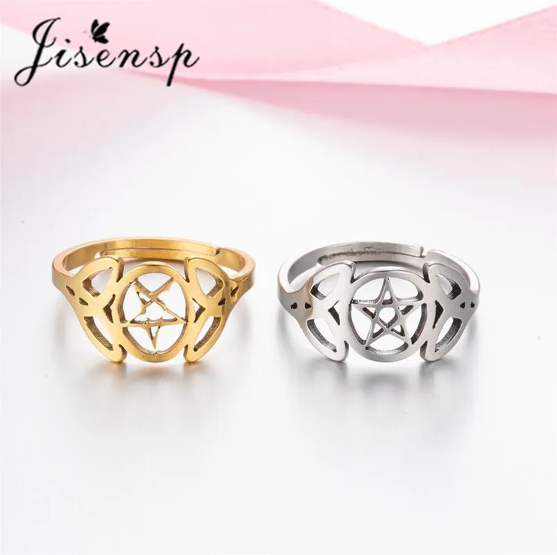 Jisensp кольца на палец из нержавеющей стали винтажный символ Соломона пентаграмма