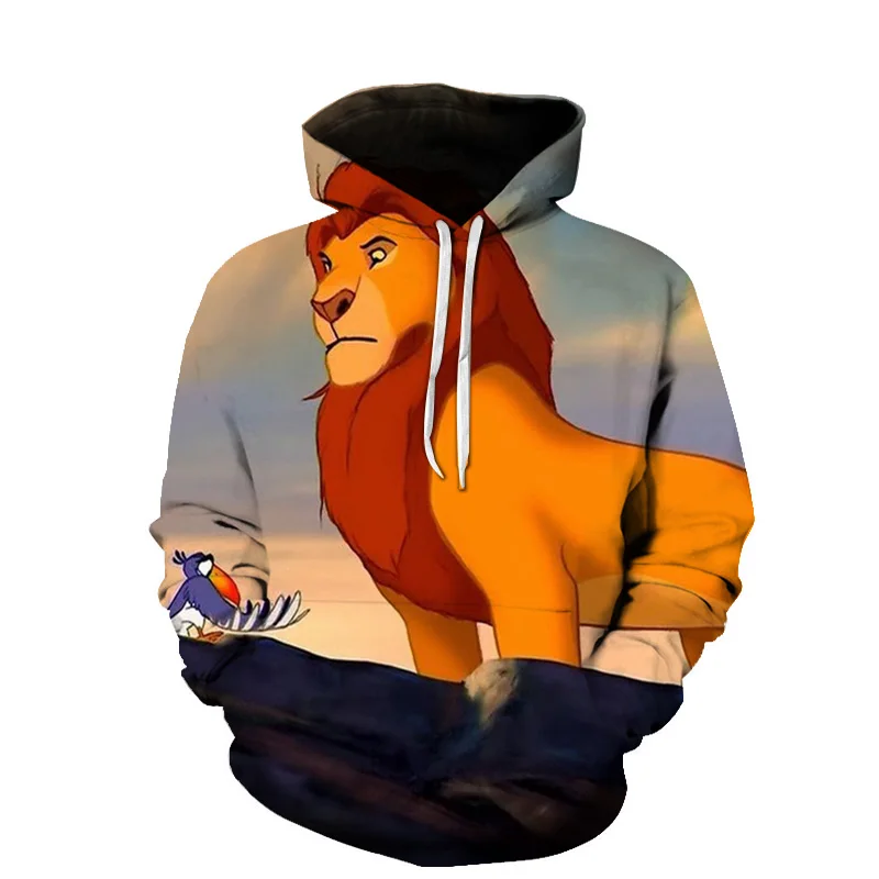 

Men's Spring Autumn Models Of The King The Deep Forest Loose Hoodie Casual Fashion Hooded 3D Animal Print Sportswear