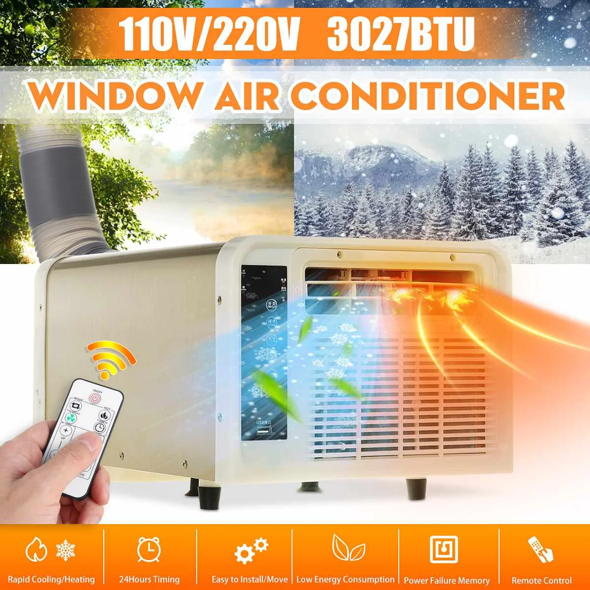 

Настольный кондиционер 220V машина для изготовления холодного/тепла двойного назначения таймер на 24 часа с Дистанционный пульт светодиодный...
