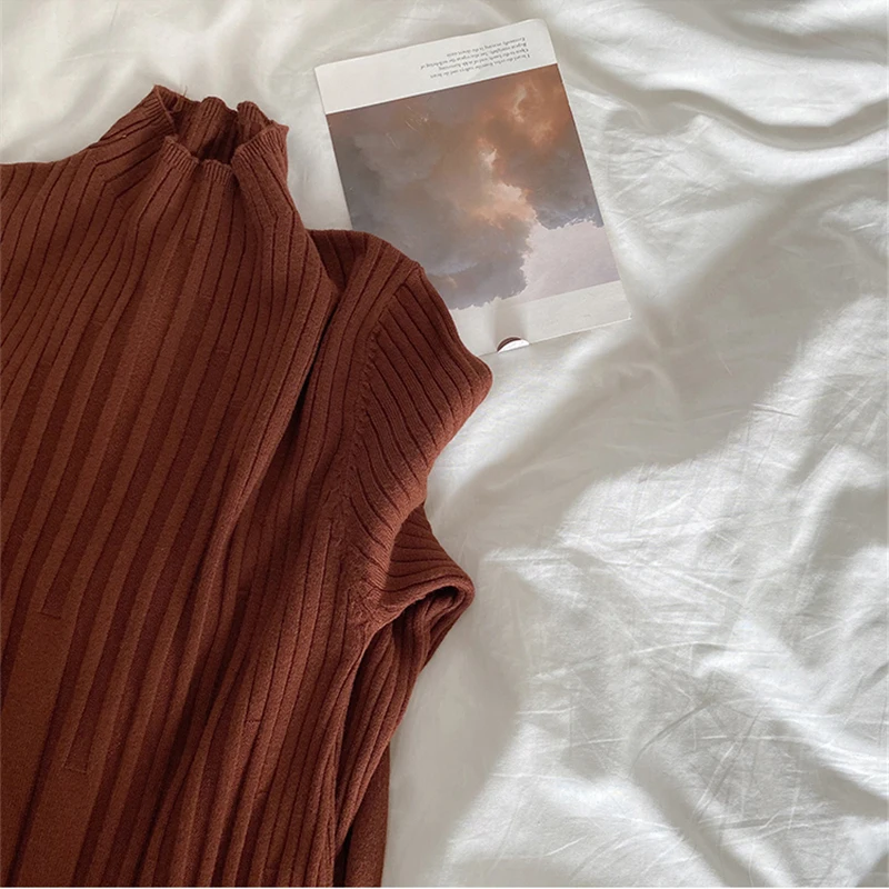 BGTEEVER элегантное осенне зимнее платье с высоким воротником женское свитер а