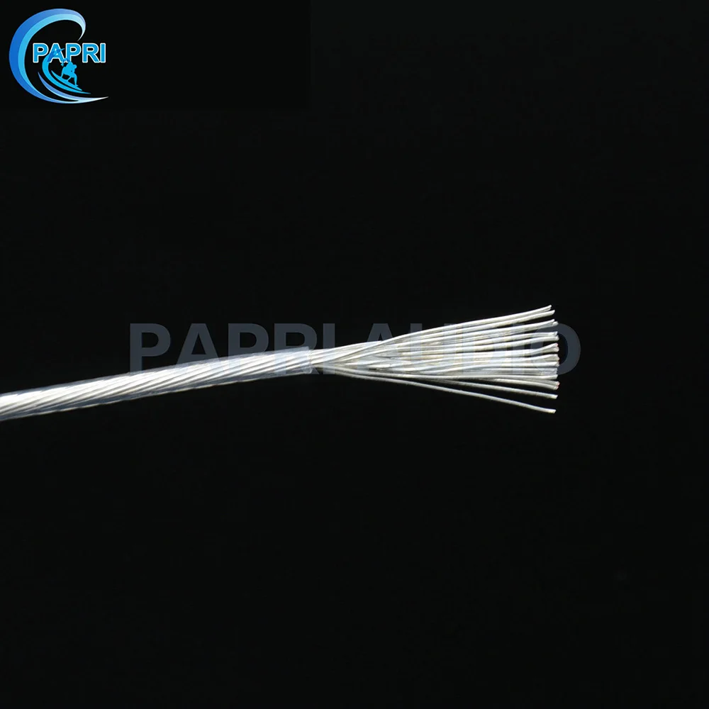 PAPRI 0 12 мм2 2 PTFE OCC медный посеребренный кабель/провод аудио HIFI DIY усилитель Плетеный