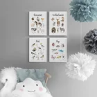 Настенная картина из джунглей, сафари, динозавр, океан, птицы, жуки, животные, постеры и принты на холсте в скандинавском стиле, декоративные картины для гостиной