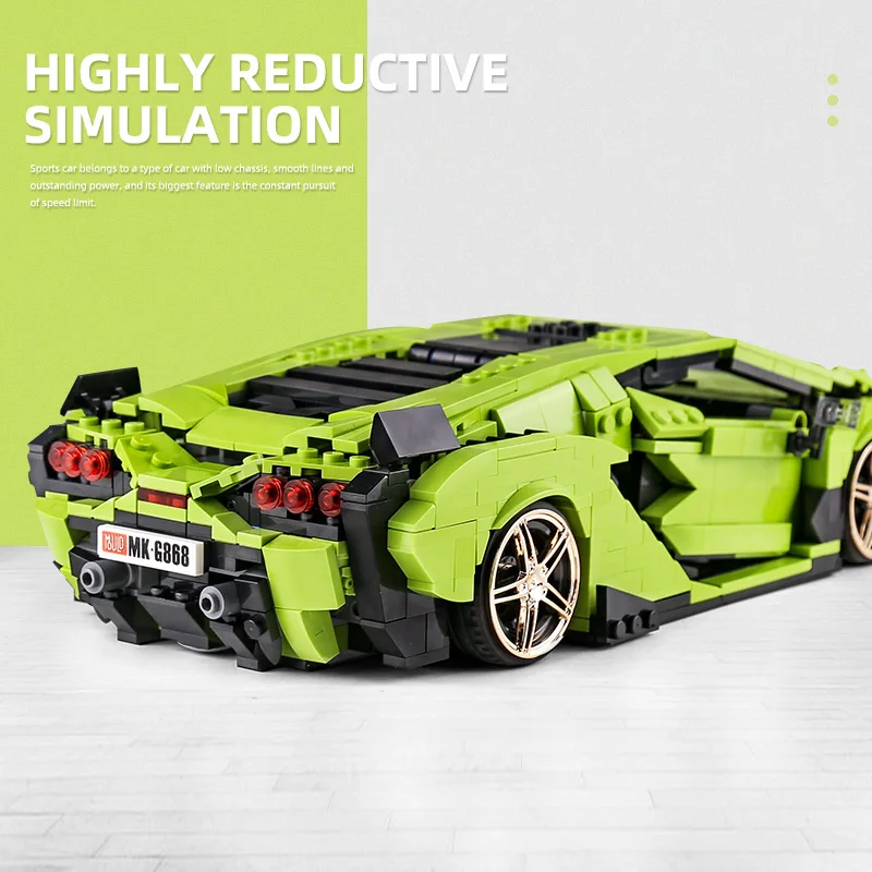 Форма King 10011 linbaogнаклеивают супер автомобиль MOC технические строительные блоки