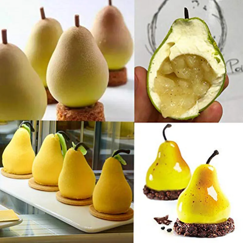 3D силиконовая форма для торта в форме фруктов мусса десертная яблоко лимон груша