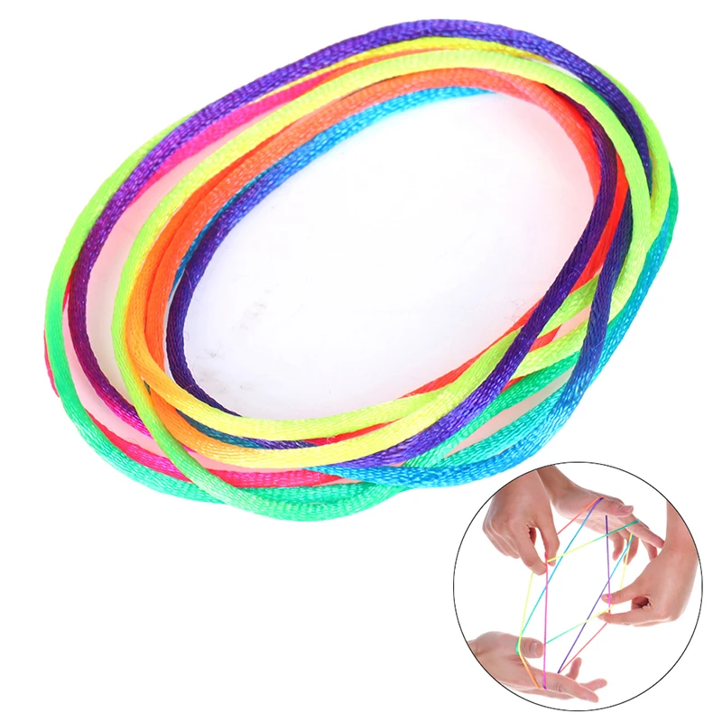 1PC Kids Rainbow Colour Fumble Finger Thread Rope String Game Developmental Toy Puzzle Educational Game for Children Kids