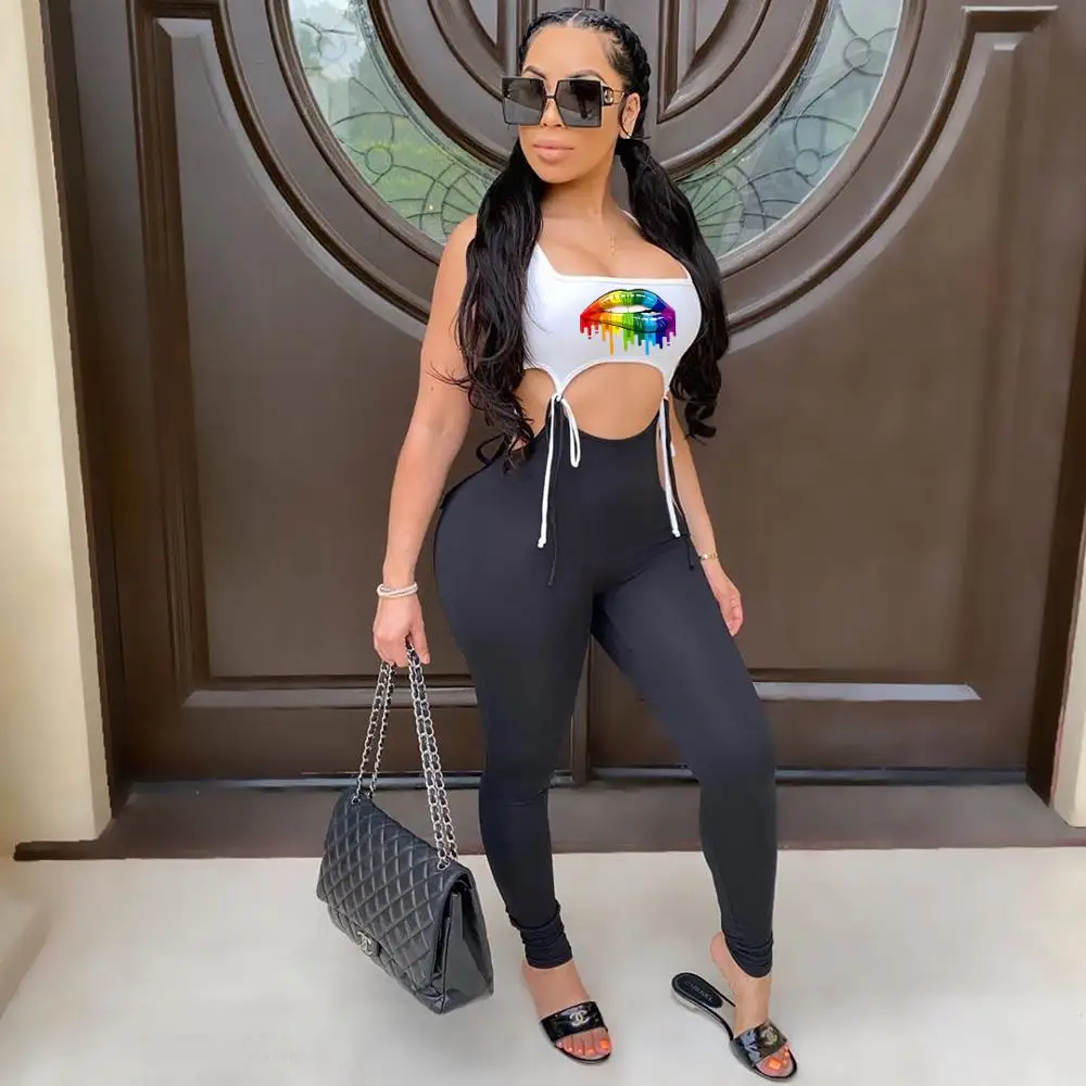 

2020 hot sale white condole belt u get crop top and tight leggings 2 pieces set casual lady fashion women outfits