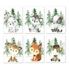 Алмазная живопись 5D с лесными животными, полноразмерная картина сделай сам, мультяшный кролик, олень, лиса, вышивка крестиком, декор для детской комнаты