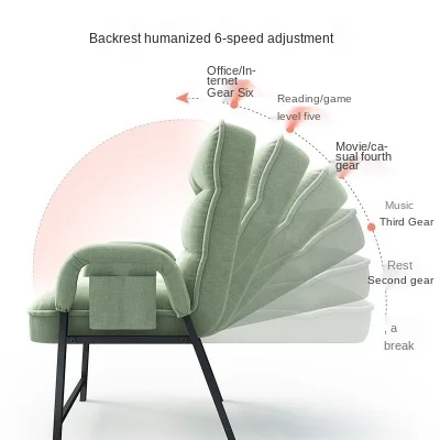 

Bedroom lazy sofa chair folding recliner single sofa bed Japanese-style recliner dormitory lazy chair 6 levels adjustable
