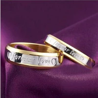 engraved forever love fashion titanium steel couple ring 18k gold ring wedding engagement ring anniversary jewelry gift